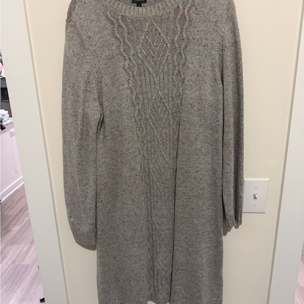 Talbots Gray Long Sleeve Sweater Dress